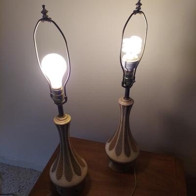 Pair of Quartite Creative Corp. Style MCM Lamps (B1-BBL)