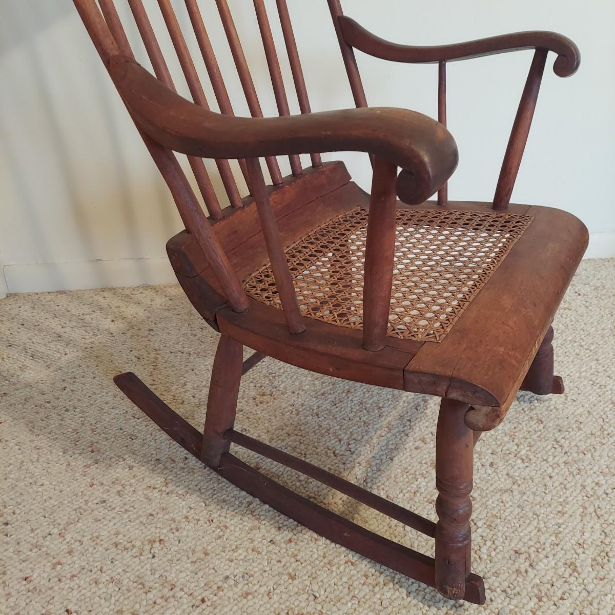 Antique Cane Seat Rocking Chair B2 BBL EstateSales
