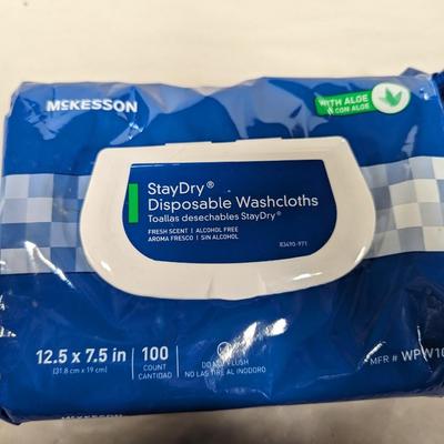 5 Packs Of McKesson StayDry Disposable Washcloths