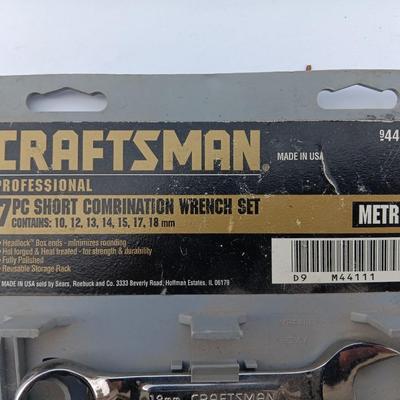 Brand new CRAFTSMAN 7-piece short Combination Metric Wrench set