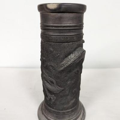 Japanese Bronze Finish Over Metal Dragon Themed Umbrella Stand