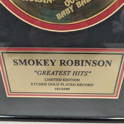 Signed Smokey Robinson "Greatest Hits" Limited Edition Etched Gold Plated Record 101/2500