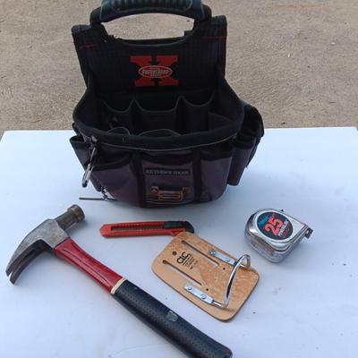 Nice SPARKY Electrician's Pouch with a hammer - tape measure and more