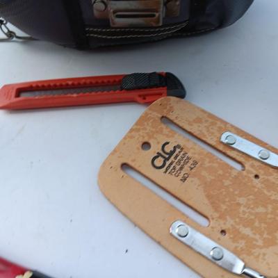 Nice SPARKY Electrician's Pouch with a hammer - tape measure and more