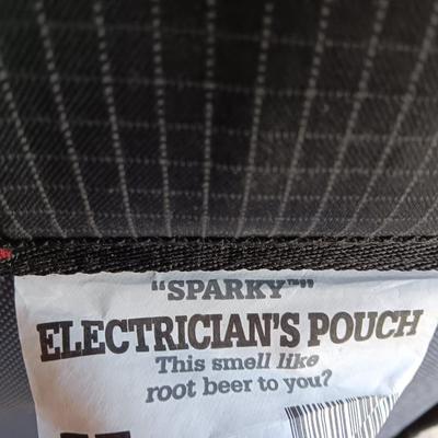 Nice SPARKY Electrician's Pouch with a hammer - tape measure and more