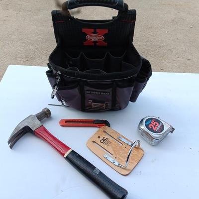 Nice SPARKY Electrician's Pouch with a hammer - tape measure and more