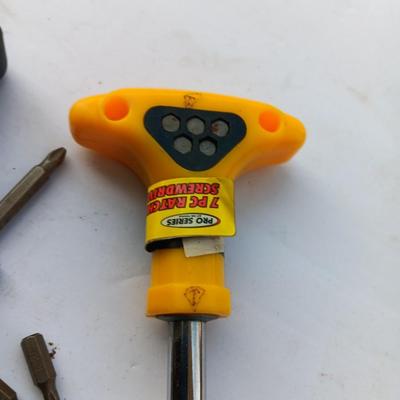 Assortment of Craftsman Driver bits and other brand bits and a driver
