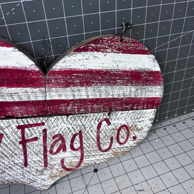 Liberty Flag Company Sign, Heart Shape
