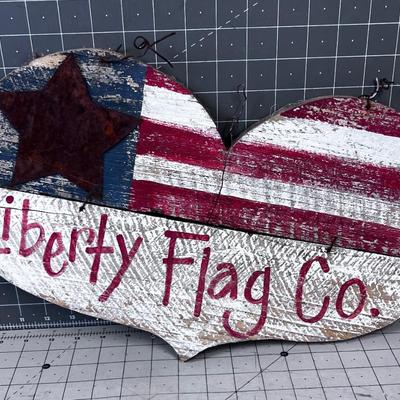 Liberty Flag Company Sign, Heart Shape