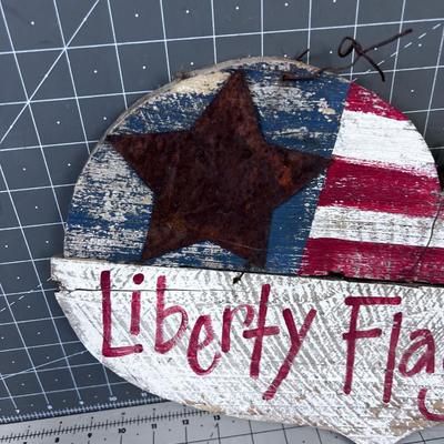 Liberty Flag Company Sign, Heart Shape