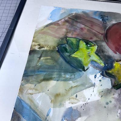 Framed Water Color by Sally Sweetland, Food Content