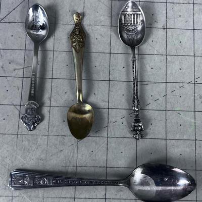 4 Souvenir Spoons