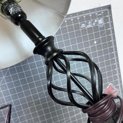 Metal 3 items: Centerpiece Double, Basket, Lamp