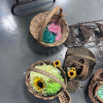 Large Lot of Old Baskets and wreathy Decorative Items 