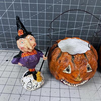 Paper Mache Pumpkin, SPOOKY! 