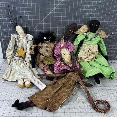 Hand Crafted Halloween Angels (5) 