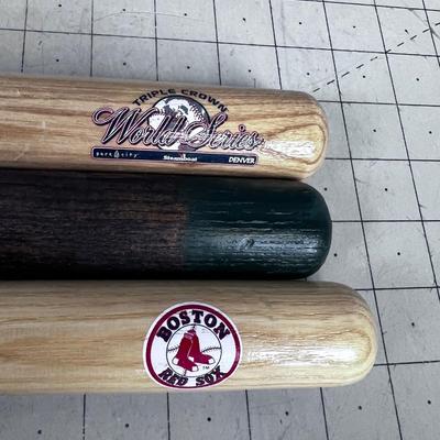 3 Miniature Souvenir Bats: Boston Red Socks, World Series and Unmarked