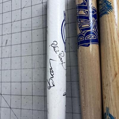 4 Souvenir Miniature BATS by Salt Lake Bees, 1 is autographed