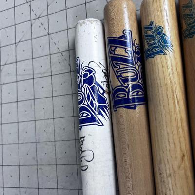 4 Souvenir Miniature BATS by Salt Lake Bees, 1 is autographed