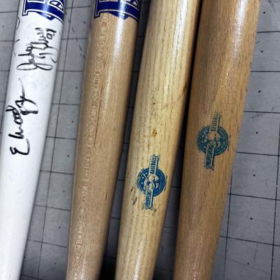 4 Souvenir Miniature BATS by Salt Lake Bees, 1 is autographed
