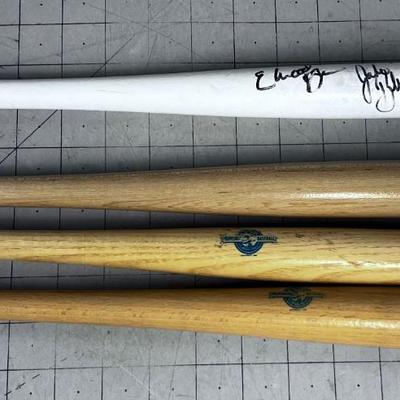 4 Souvenir Miniature BATS by Salt Lake Bees, 1 is autographed