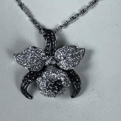 Nolan Miller Pendant, Lilly,  Silver Tones 
