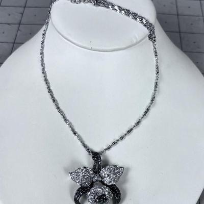 Nolan Miller Pendant, Lilly,  Silver Tones 