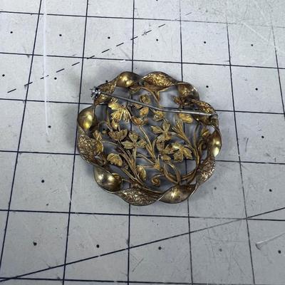Antique Gold Toned Pine, Very Leafy Art Nouveau 