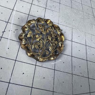 Antique Gold Toned Pine, Very Leafy Art Nouveau 