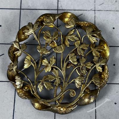 Antique Gold Toned Pine, Very Leafy Art Nouveau 