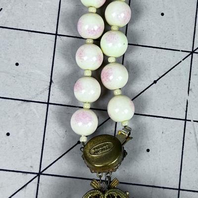 MY FAVORITE Mirium Haskell Choker Style WOW! Pink & White Beads 