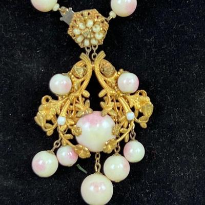 MY FAVORITE Mirium Haskell Choker Style WOW! Pink & White Beads 