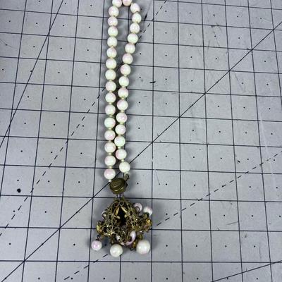 MY FAVORITE Mirium Haskell Choker Style WOW! Pink & White Beads 