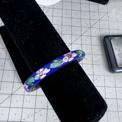 BLUE Enamel Bangel Bracelet 