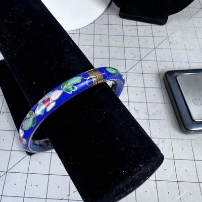 BLUE Enamel Bangel Bracelet 