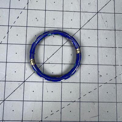 BLUE Enamel Bangel Bracelet 