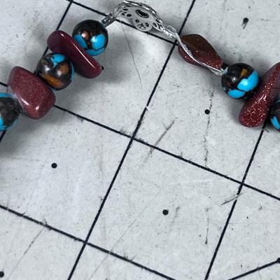 Goldstone Glittery And Turquoise "Like Stone" 