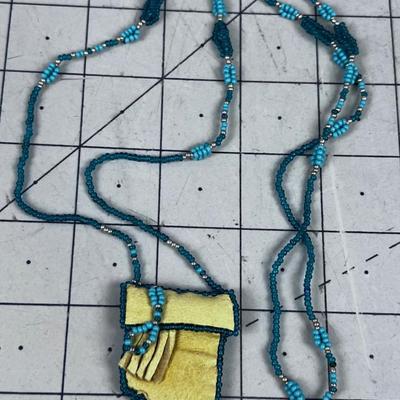 Green Bead and Medicine Pouch 