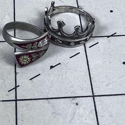 2 Vintage Silver Rings 