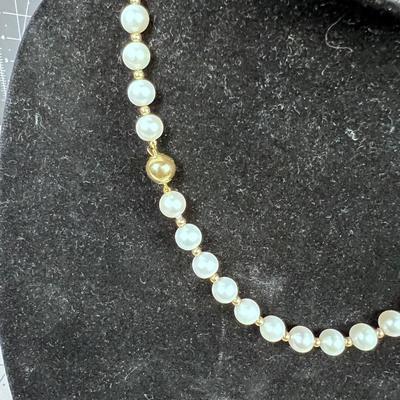 14K and Real Pearl Necklace - PRETTY! 