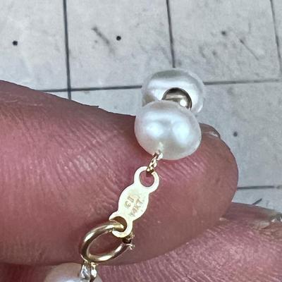 SMALLER Pearls and 14K Gold Beads 
