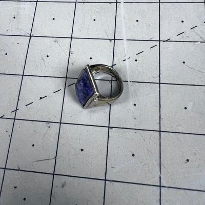 Marked 925 Ring CHEVRON STONE 