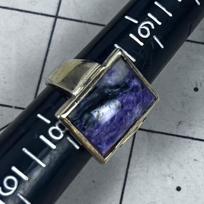 Marked 925 Ring CHEVRON STONE 