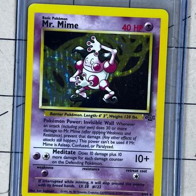 PokÃ©mon Basic  Set Card Mr. Mime Holograph