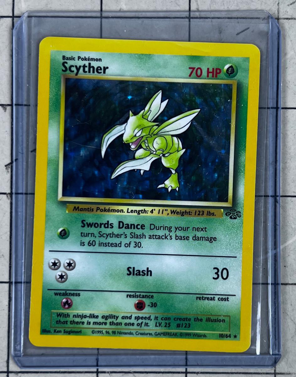 Pok mon basic set card scyther holograph estatesales
