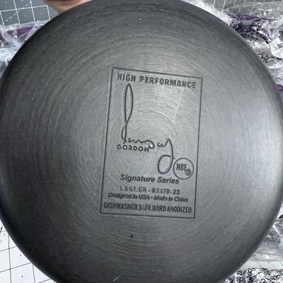 NEW Pot and Pan SET Gray & Purple NEW GORDAN RAMSEY Signature Series (4 Pans plus 4 lids) NEW 