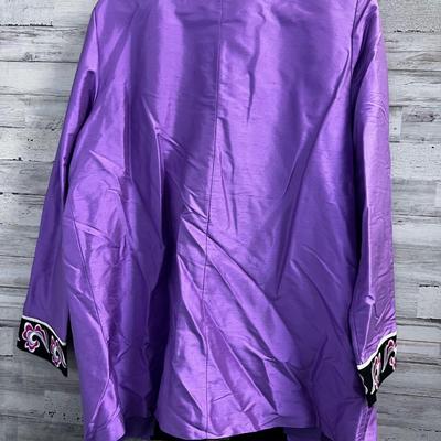 BOB MACKIE Wearable ART - Jacket 100% Silk Purple 
