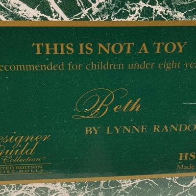  LYNNE RANDOLPH PORCELAIN DOLL BETH DESIGNER GUILD NIB 
