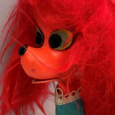  vintage JESTIA VINYL STUFFED DOG DOLL JAPAN T.K.R. 