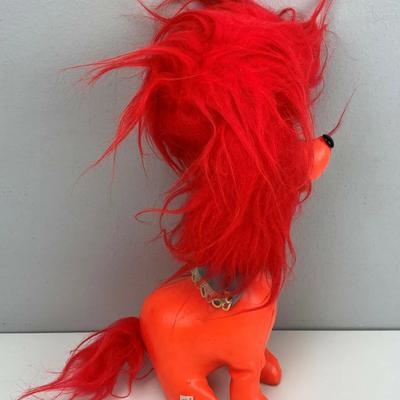  vintage JESTIA VINYL STUFFED DOG DOLL JAPAN T.K.R. 